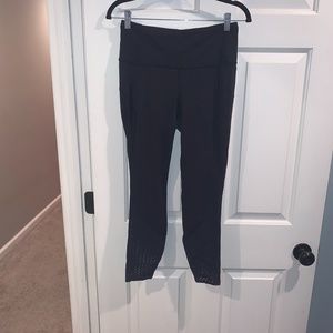Lulu Black Wunder Unders with laser cutouts